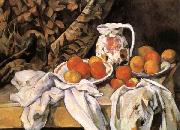 Paul Cezanne Nature morte avec rideau et pichet fleuri USA oil painting artist